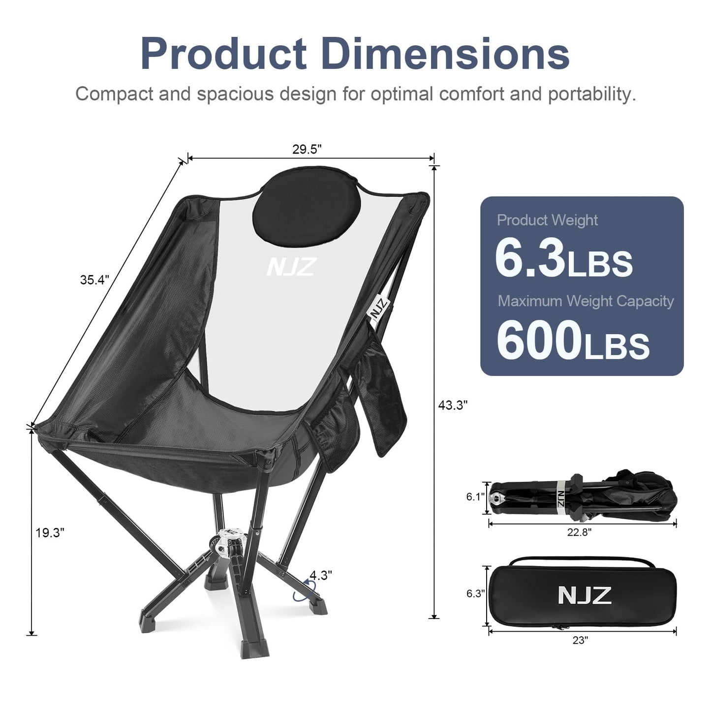 NJZ Plus Sized Heavy-duty Chair for Outside