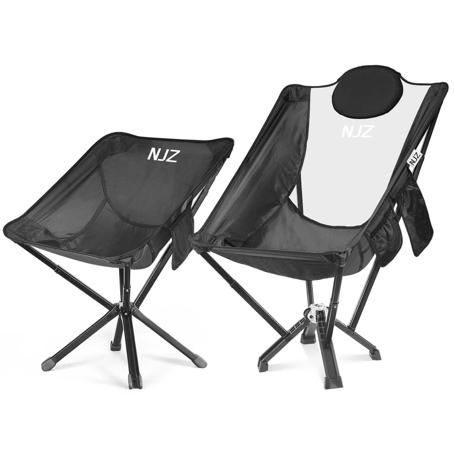 NJZ backpacking chair + high back chair