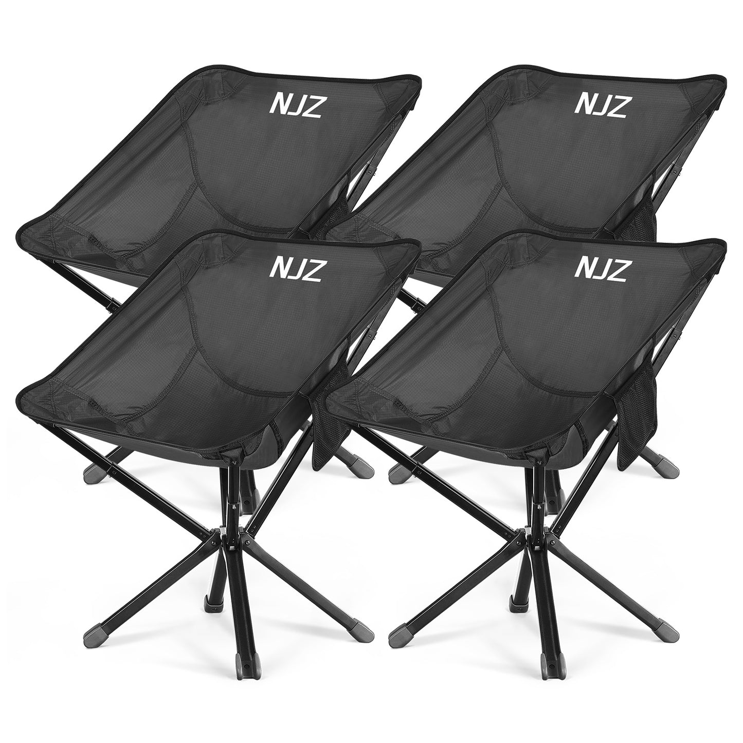 4 Packs: 4xBackpacking Chair(Black)