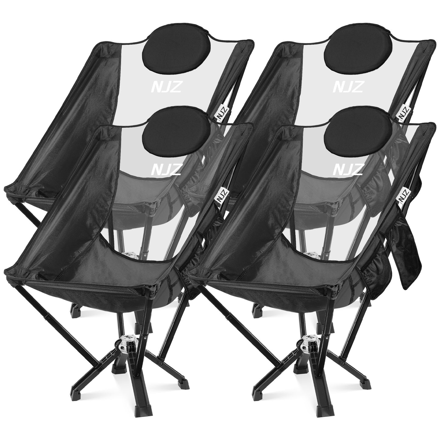 4 Packs: 4xHeavy Duty Chair(Black)