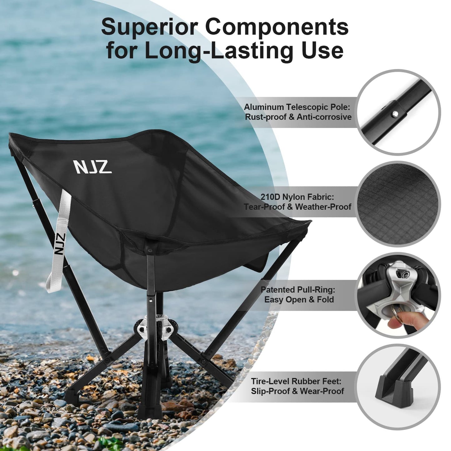 NJZ folding chair for outside