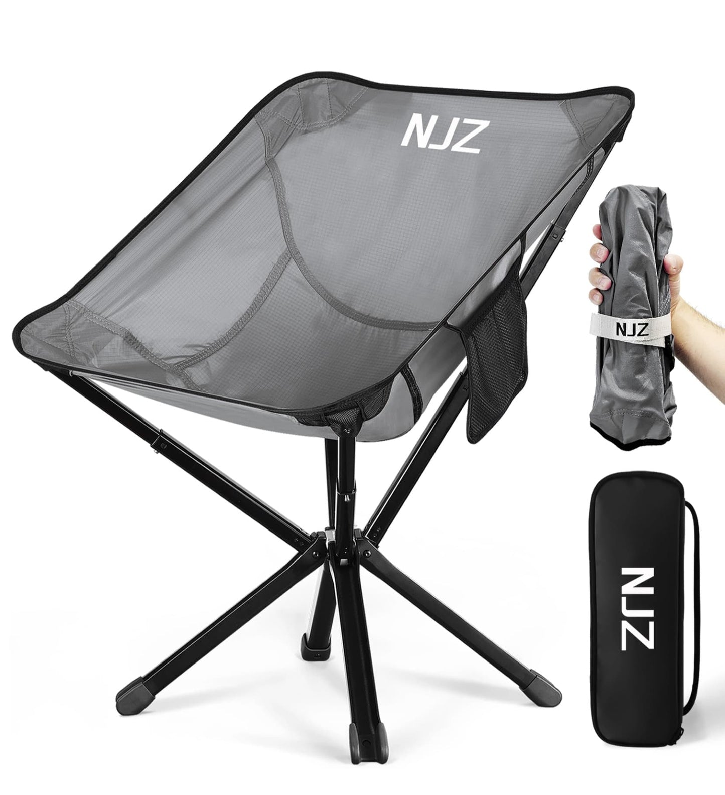 NJZ silver compact lightweight camping chair