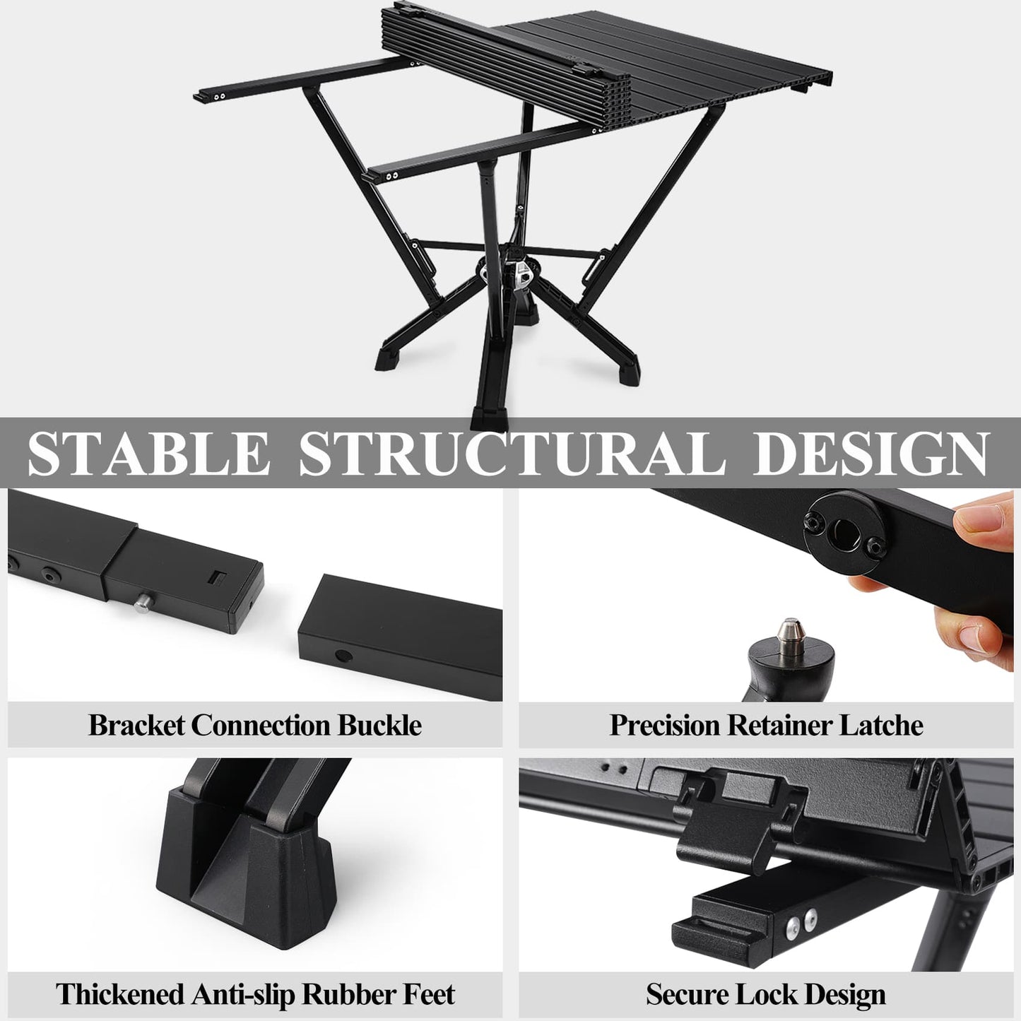 black outdoor metal camping table NJZ