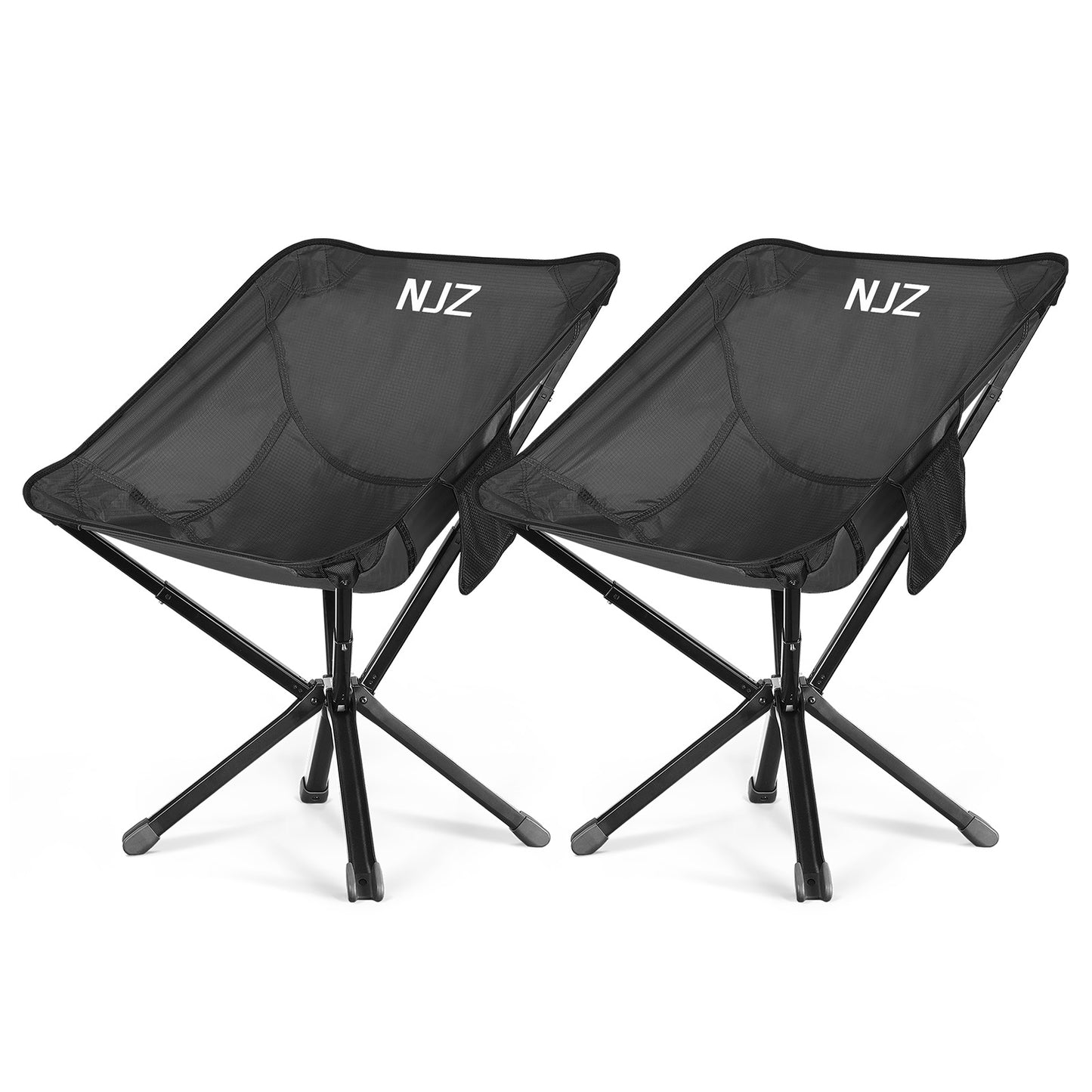 2 Packs: 2xBackpacking Chair(Black)