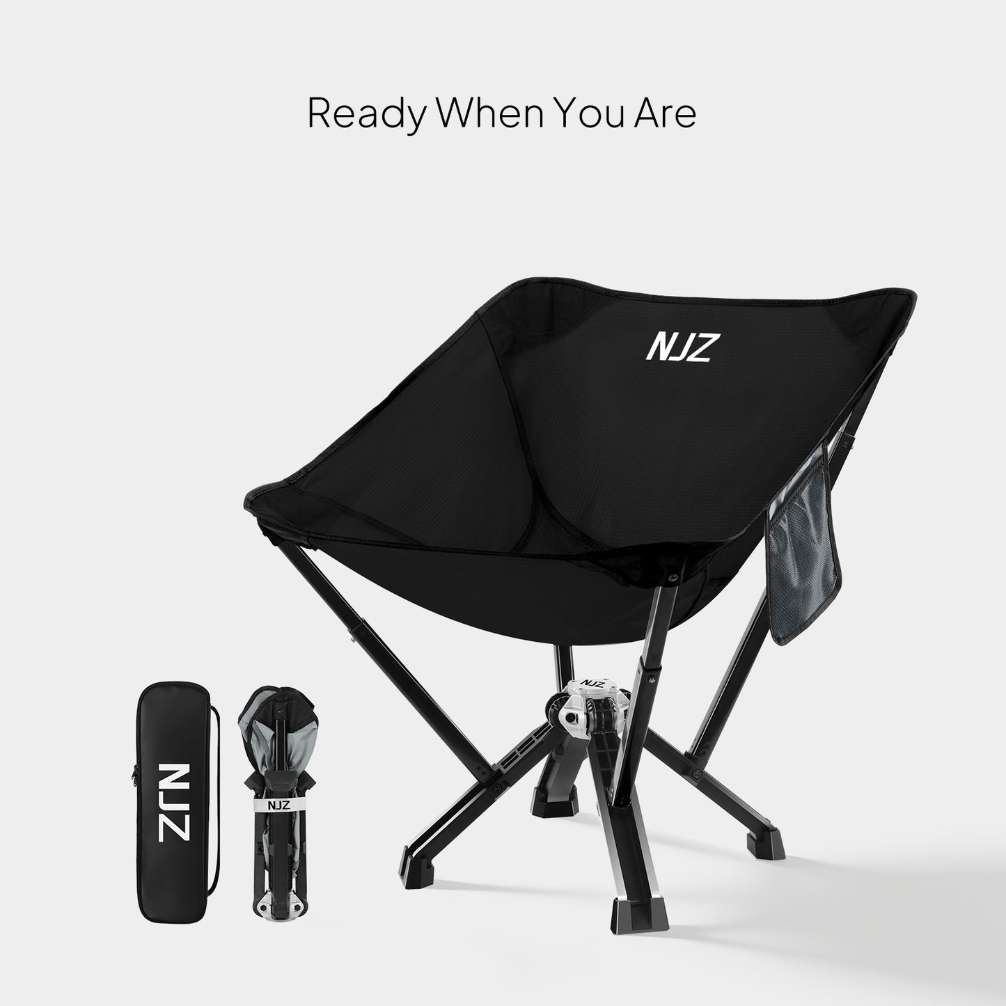 NJZ Heavy Duty Camping Chair 450 lb Capacity – Compact Folding RV Travel Chair