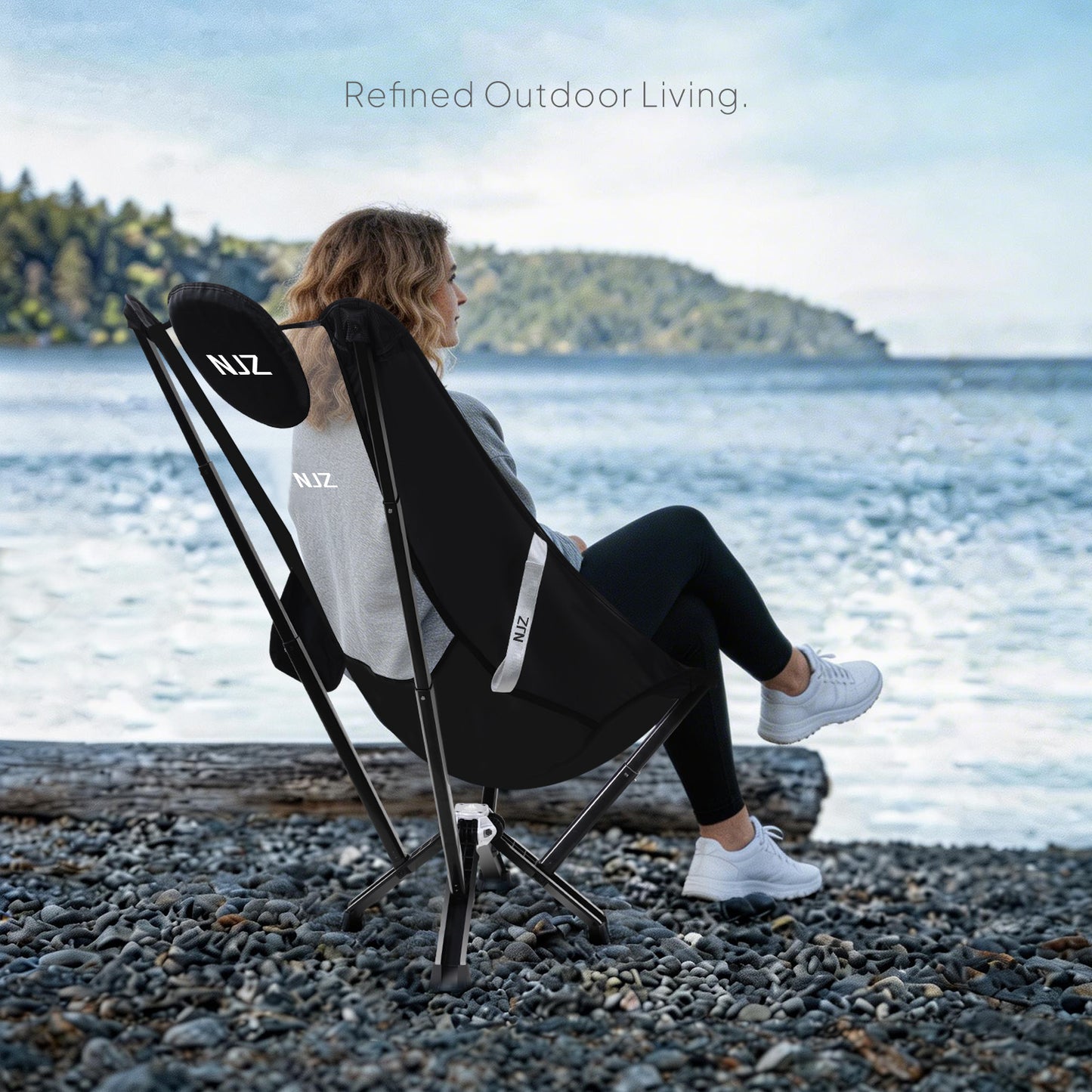 NJZ Heavy Duty High Back Camping Chair - 450 lbs Capacity for Big & Tall