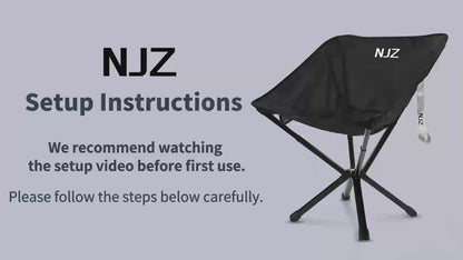NJZ Ultraleichter Rucksackstuhl – Leichter, tragbarer Campingstuhl (Tragkraft: 90 kg)